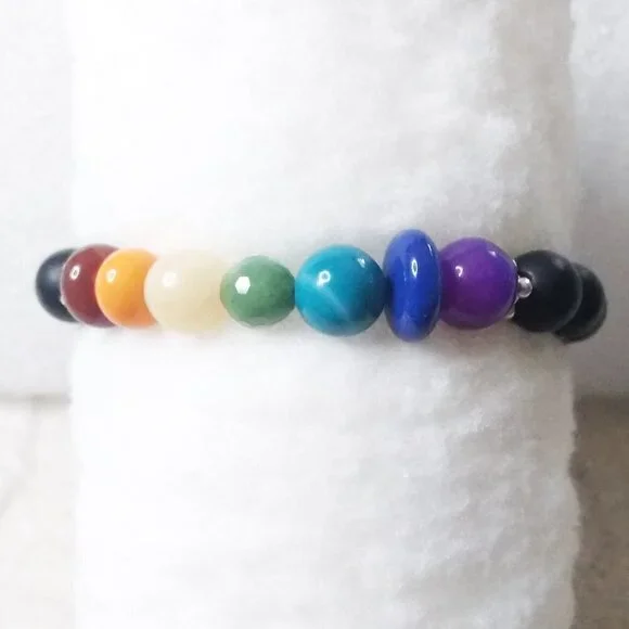 Chakra Bracelet w. Semi-Precious Stones! Meditation Reiki Yoga Energy Chi Flow - Picture 5 of 11
